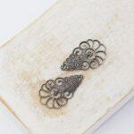 15x25 mm Ocean Drop filigree  Antique Silver x 2 pc(s)