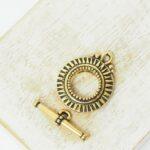 24.5 mm TierraCast Sunburst toggle clasp  Antique gold x 1 pc(s)