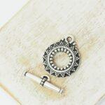 24.5 mm TierraCast Bali toggle clasp  Antique silver x 1 pc(s)