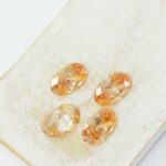 10x14 mm Oval Cubic Zirconia cabochon Golden Shadow x 4 pc(s)
