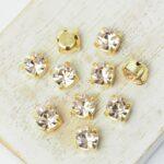 6 mm / ss29 Preciosa Chaton Montee Gold Quartz in Gold-colored setting x 10 pc(s)