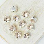 6 mm / ss29 Preciosa Chaton Montee Gold Quartz in Silver-colored setting x 10 pc(s)