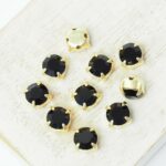 6 mm / ss29 Preciosa Chaton Montee Jet in Gold-colored setting x 10 pc(s)