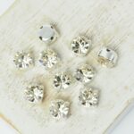 6 mm / ss29 Preciosa Chaton Montee Light Gold Quartz in Silver-colored setting x 10 pc(s)
