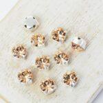 6 mm / ss29 Preciosa Chaton Montee Light Peach in Silver-colored setting x 10 pc(s)
