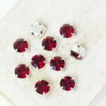 6 mm / ss29 Preciosa Chaton Montee Siam in Silver-colored setting x 10 pc(s)