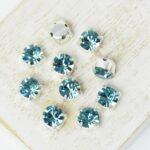 6 mm / ss29 Preciosa Chaton Montee Smoked Sapphire in Silver-colored setting x 10 pc(s)