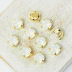 6 mm / ss29 Preciosa Chaton Montee White Opal in Gold-colored setting x 10 pc(s)