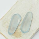 14x34 mm gemstone cabochon dyed Light Blue x 2 pc(s)