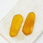 14x34 mm gemstone cabochon dyed Light Topaz x 2 pc(s)