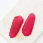14x34 mm gemstone cabochon dyed Sour Cherry x 2 pc(s)