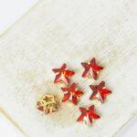8 mm star glass cabochon Light Siam with gold-colored claw x 6 pc(s)