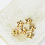 8 mm star glass cabochon Light Smoked Topaz with gold-colored claw x 6 pc(s)