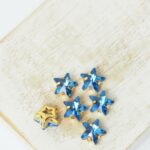 8 mm star glass cabochon Sapphire with gold-colored claw x 6 pc(s)