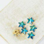 8 mm star glass cabochon Sphynx with gold-colored claw x 6 pc(s)