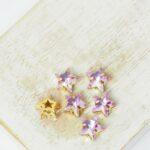 8 mm star glass cabochon Vitrail Light with gold-colored claw x 6 pc(s)