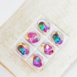 8x10 mm Oval glass cabochon Heliotrope laser Light x 6 pc(s)