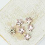 8 mm star glass cabochon Light Rose with silver-colored claw x 6 pc(s)
