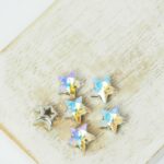 8 mm star glass cabochon Paradise Shine with silver-colored claw x 6 pc(s)