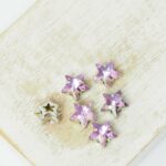 8 mm star glass cabochon Vitrail Light with silver-colored claw x 6 pc(s)