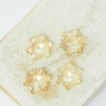7x14 mm Snowflake glass pendant Golden Shadow x 4 pc(s)