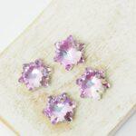 7x14 mm Snowflake glass pendant Vitrail Light x 4 pc(s)
