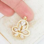 23x39 mm Flower connector  Gold-colored x 1 pc(s)
