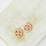 5x10 mm Crystal Cross Connector Charm Rose Gold-colored x 2 pc(s)