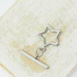 15x17 mm Star toggle clasp  Platinum color x 1 pc(s)