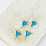 8x11 mm Triangle crystal connector Dark Aquamarine x 4 pc(s)