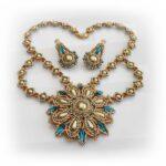 Evening in Versailles KIT SET (Necklace + Earrings) Blue Zircon by Ruxandra Puscas