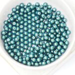 4 mm Round Glass beads Dark Teal x 60 pc(s)