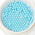 4 mm Round Glass beads Nile Blue x 60 pc(s)