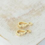 2x8 mm  Three stone luxury pendant holder in one Gold-colored x 2 pc(s)