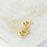 5.5x8 mm  Flower bud luxury pendant holder in one Gold-colored x 2 pc(s)