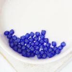 4 mm Preciosa bicone beads Cobalt Blue Matt x 50 pc(s)