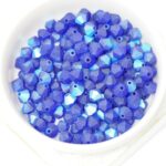 6 mm Preciosa bicone beads Cobalt Blue AB Matt x 25 pc(s)
