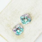 12 mm Preciosa Fancy cushion cut cabochon Crystal Vitrail Light x 2 pc(s)