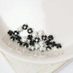 2.8 mm / ss10 Preciosa sew-on rhinestone Jet in Silver-colored setting x 25 pc(s)