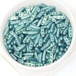 3x10 mm Beam bead Metallic Suede Light Green x 10 g