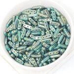3x10 mm Beam bead Persian Turquoise Bronze Picasso x 10 g