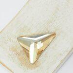 25x28 mm triangle glass cabochon Golden Shadow x 1 pc(s)