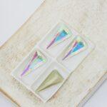 8x16 mm triangle glass cabochon Crystal AB x 4 pc(s)