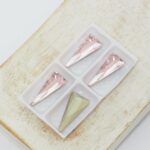 8x16 mm triangle glass cabochon Light Rose x 4 pc(s)