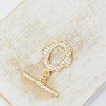 14x18 mm Oval Mirror toggle clasp  Gold-colored x 1 pc(s)