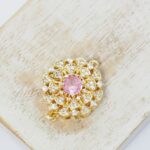 19x23 mm Aurora Borealis box clasp Princess Pink Gold-colored x 1 pc(s)