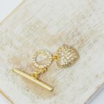 4x15 mm Luxury heart toggle clasp Gold-colored x 1 pc(s)