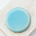 36 mm Round Beadingschool Art Cabochon Light Turquoise Blue on light clay x 1 pc(s)