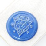 36 mm Wintertime Visitior Beadingschool Art Cabochon Dark Blue on light clay x 1 pc(s)