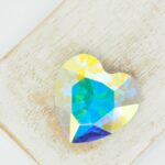 27 mm heart glass cabochon Crystal AB x 1 pc(s)